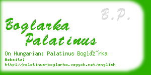 boglarka palatinus business card